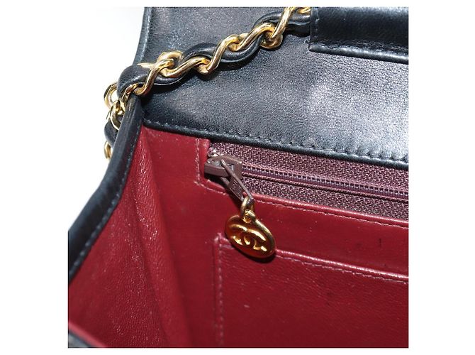 CHANEL Matelassé Doppio Chiusura Coco Borsa Catena Pelle di Agnello CC Auth 138976SA Nero D'oro - vista 25