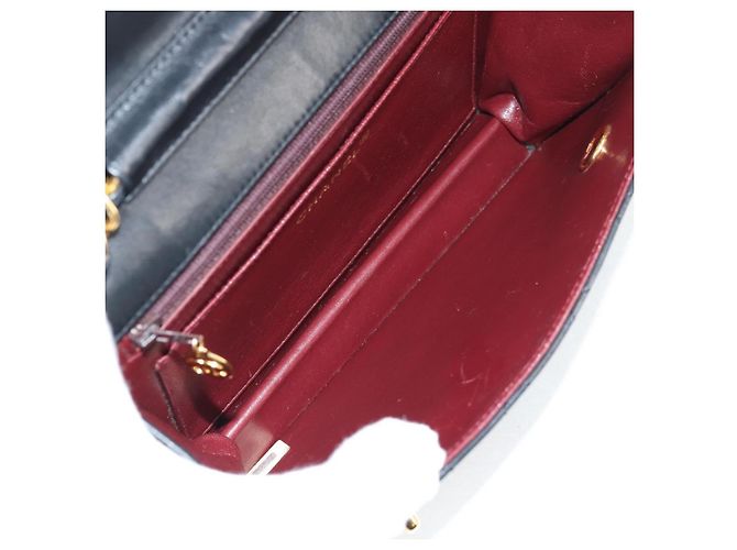 CHANEL Matelassé Doppio Chiusura Coco Borsa Catena Pelle di Agnello CC Auth 138976SA Nero D'oro - vista 9