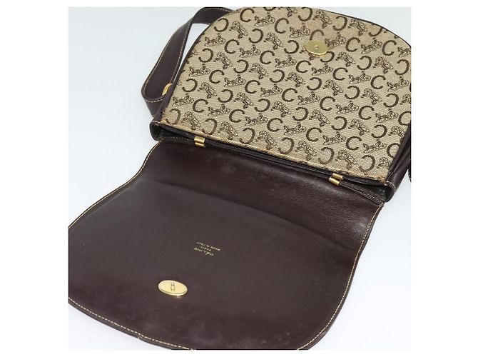 Céline CELINE C Sulky Schultertasche aus Canvas Beige Gold Auth 139534 Golden - Ansicht 10