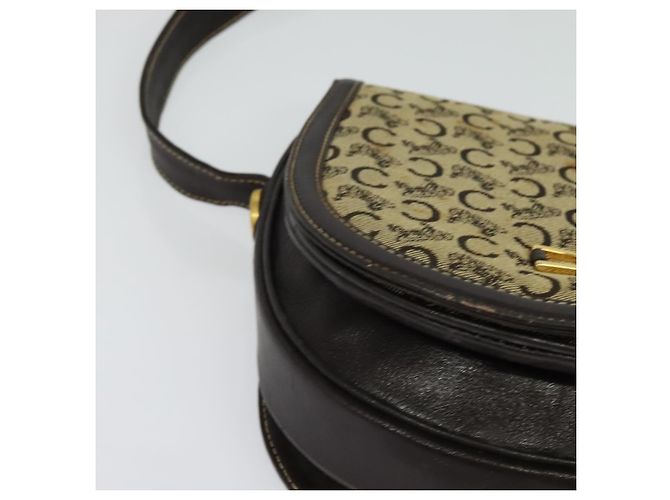 Céline CELINE C Sulky Schultertasche aus Canvas Beige Gold Auth 139534 Golden - Ansicht 9