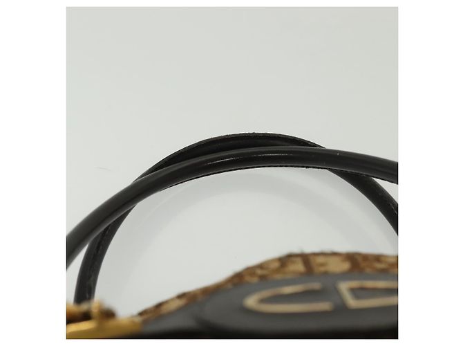 Borsa a mano in tela Trotter Christian Dior marrone oro Auth 140092 - vista 14