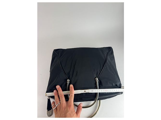 Vintage Loewe Madrid Canvas Handtasche Schwarz - Ansicht 12