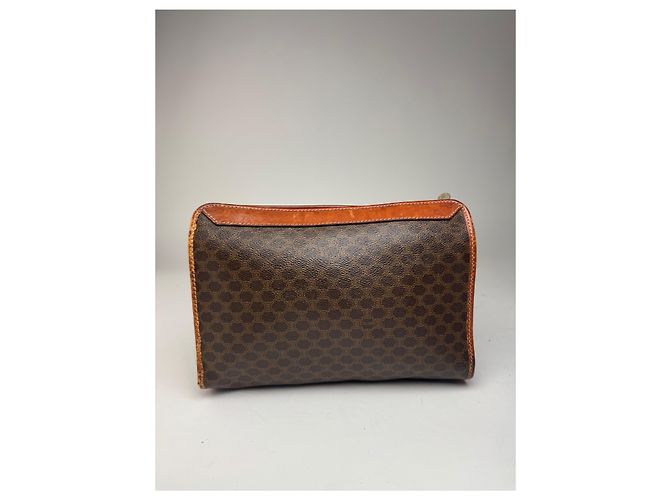Céline Clutch in pelle vintage Celine Paris marrone - vista 2