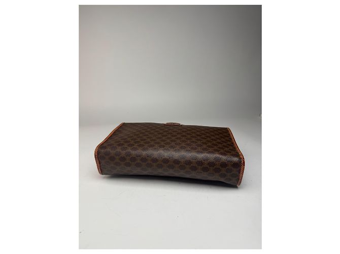 Céline Clutch in pelle vintage Celine Paris marrone - vista 8