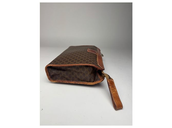 Céline Clutch in pelle vintage Celine Paris marrone - vista 9