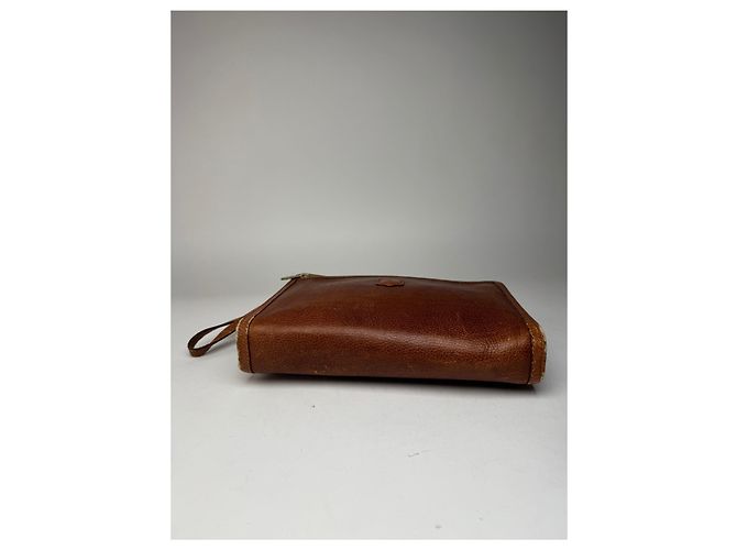 Céline Clutch in pelle vintage Celine Paris marrone - vista 10
