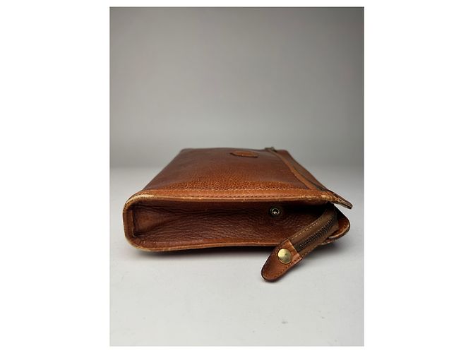 Céline Clutch in pelle vintage Celine Paris marrone - vista 11