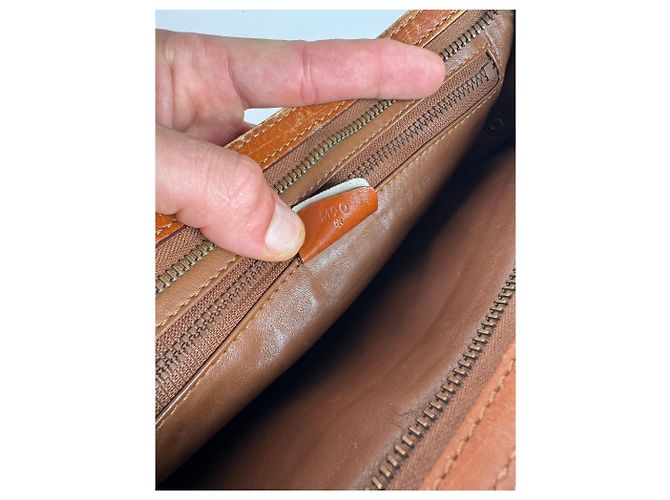 Céline Clutch in pelle vintage Celine Paris marrone - vista 5
