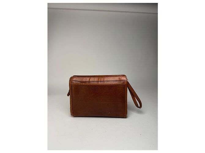 Céline Clutch in pelle vintage Celine Paris marrone - vista 7