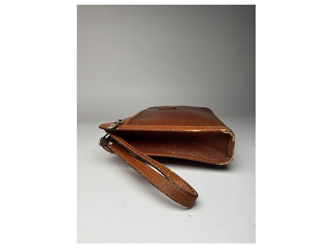 Céline Clutch in pelle vintage Celine Paris marrone - vista 9