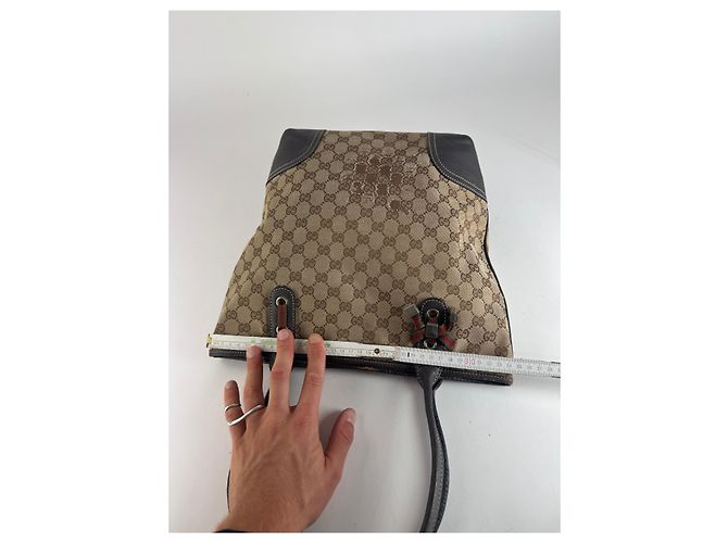 Vintage Gucci Monogramm Leder Tasche beige braun - Ansicht 11
