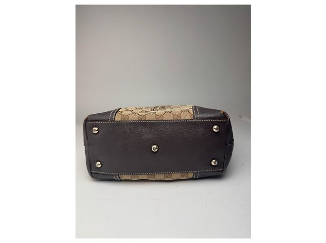 Vintage Gucci Monogramm Leder Tasche beige braun - Ansicht 12