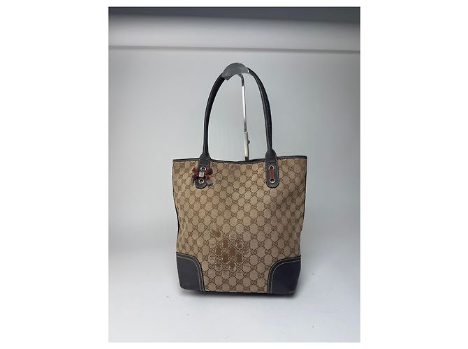 Vintage Gucci Monogramm Leder Tasche beige braun - Ansicht 13