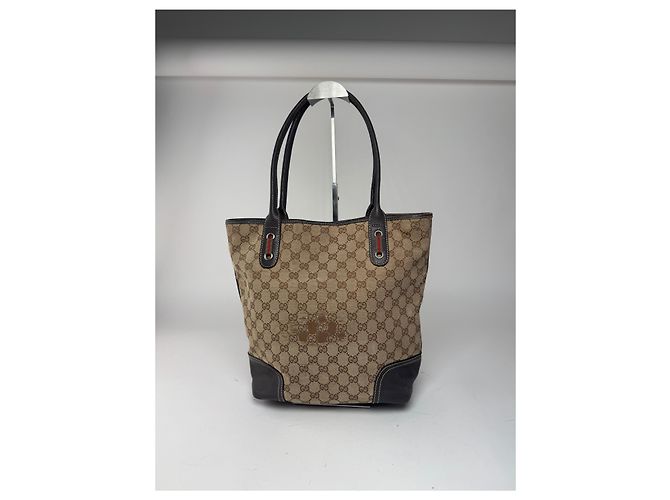 Vintage Gucci Monogramm Leder Tasche beige braun - Ansicht 2