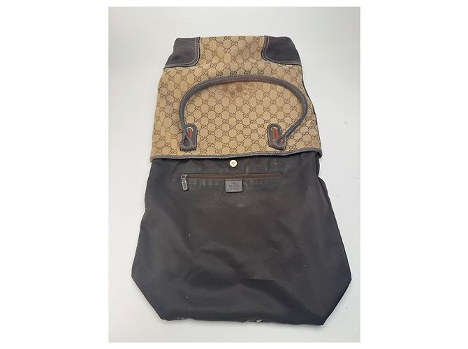Vintage Gucci Monogramm Leder Tasche beige braun - Ansicht 3