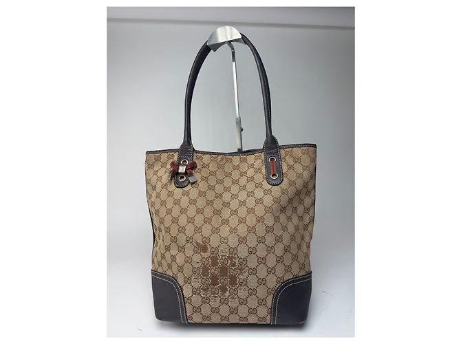 Vintage Gucci Monogramm Leder Tasche beige braun - Ansicht 6