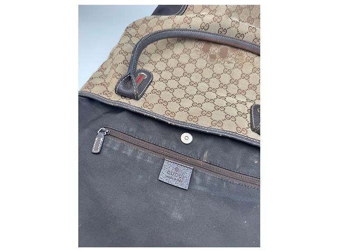 Vintage Gucci Monogramm Leder Tasche beige braun - Ansicht 8