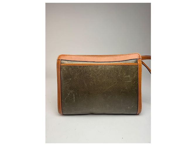 Céline Clutch in pelle vintage Celine Paris marrone verde - vista 2
