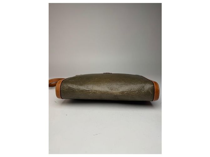 Céline Clutch in pelle vintage Celine Paris marrone verde - vista 9