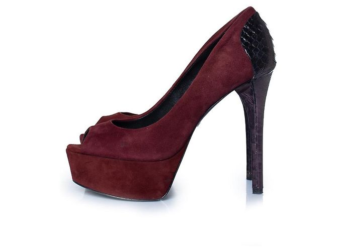 Brian Atwood, décolleté in suede bordeaux Rosso - vista 2