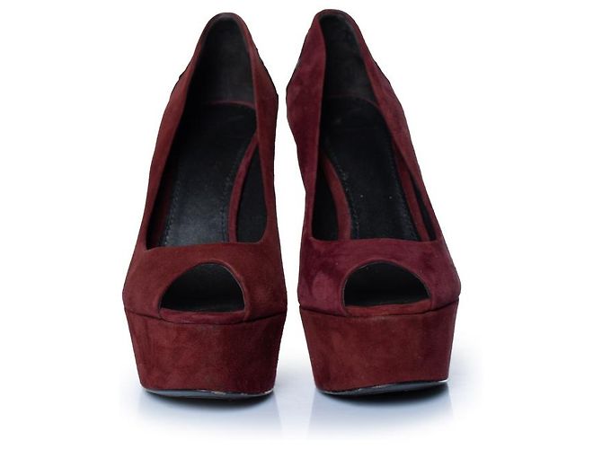 Brian Atwood, décolleté in suede bordeaux Rosso - vista 3