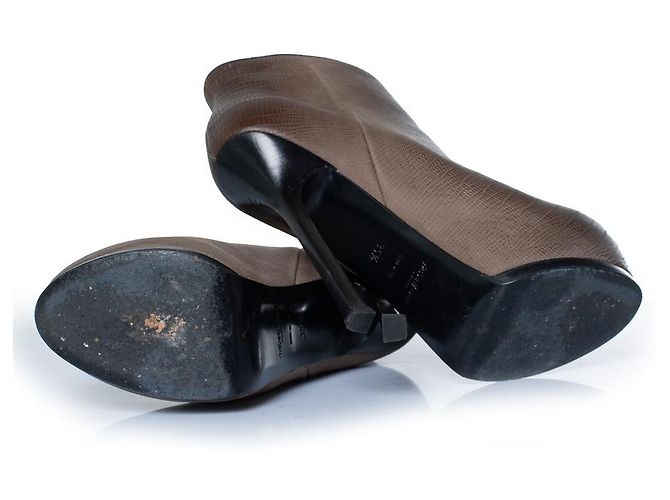 Botines de cuero Tribute Yves Saint Laurent Castaño - vista 7