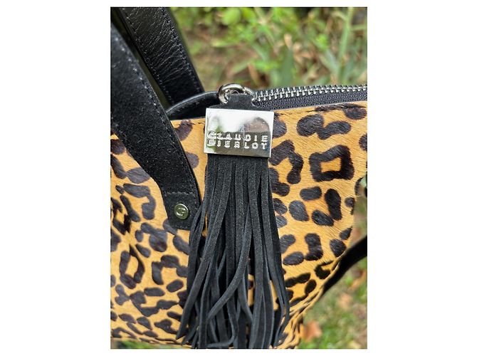 Bolsa de mão Claudie Pierlot em couro marrom preto - vista 3