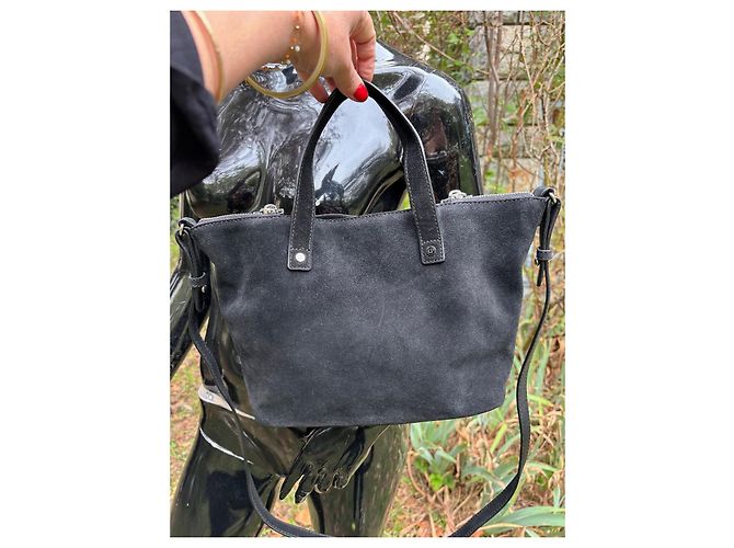 Bolsa de mão Claudie Pierlot em couro marrom preto - vista 5