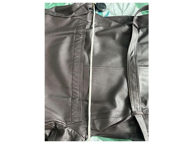 Autre Marque Trench in pelle marrone scuro uomo - vista 12
