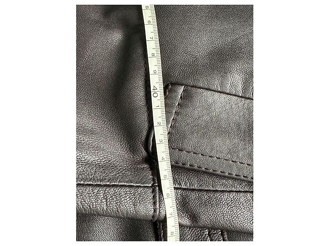 Autre Marque Trench in pelle marrone scuro uomo - vista 14