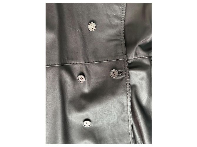Autre Marque Trench in pelle marrone scuro uomo - vista 15