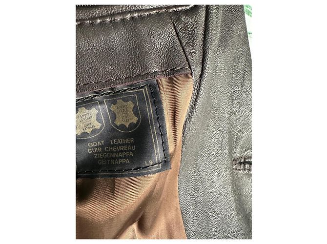 Autre Marque Trench in pelle marrone scuro uomo - vista 4