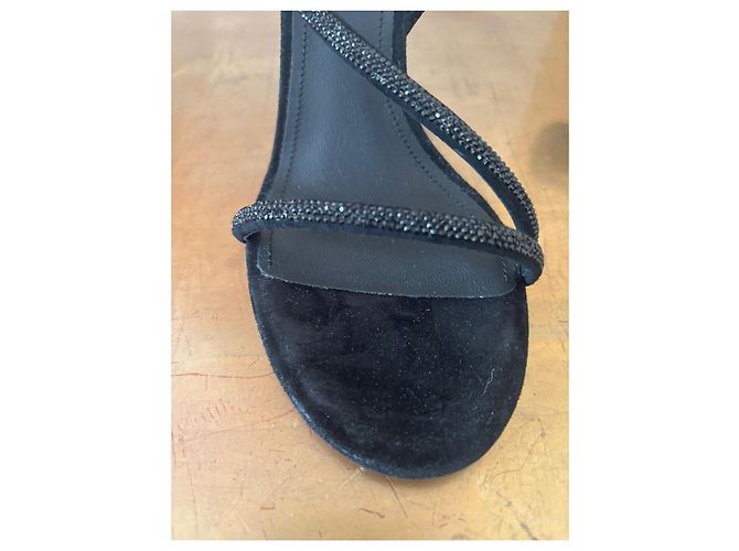 Décolleté Isabel Marant in pelle di cervo neri con strass Nero - vista 5