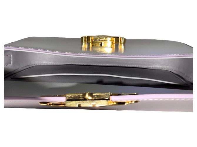 Borsa a mano Céline Claude in pelle lavanda - vista 7