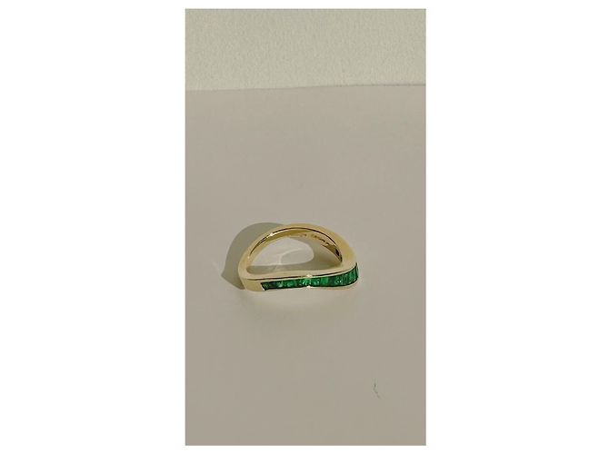 Autre Marque Ranbow K Wave Emeralds Ring 9K Gold Golden - Ansicht 4
