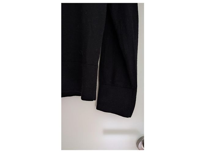 Cambon Chanel Pulôver de gola alta em lã e algodão preto - vista 5