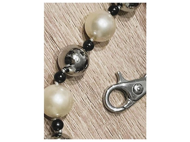 Splendido collier DOLCE & GABBANA con perle alternate a boule argento Bianco sporco - vista 9