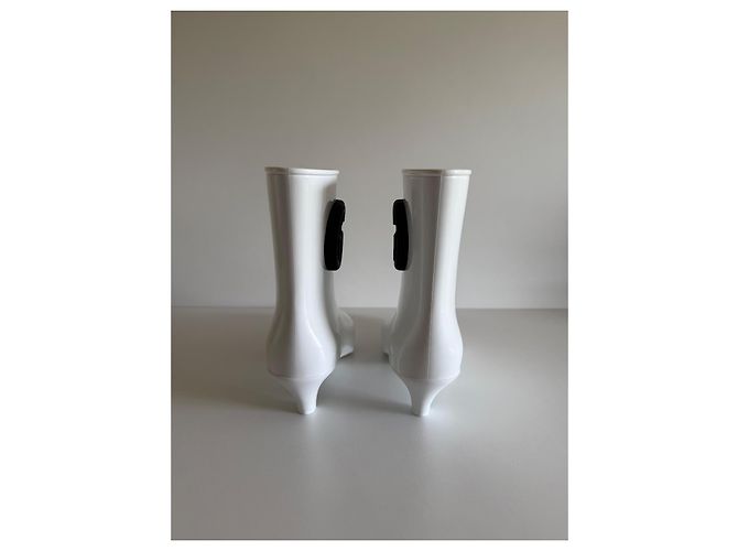 Botines Gucci Interlocking de goma blancos - vista 7