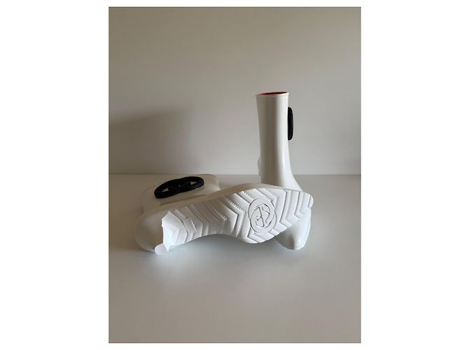 Botines Gucci Interlocking de goma blancos - vista 8