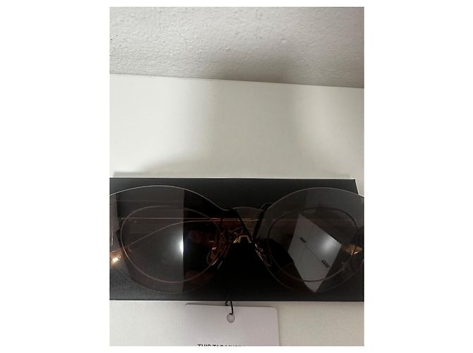 Gafas de sol escudo con placa Damier de Versace Rosa Dorado Marrón claro - vista 10