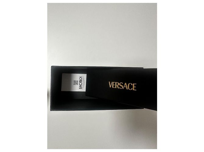 Gafas de sol escudo con placa Damier de Versace Rosa Dorado Marrón claro - vista 11