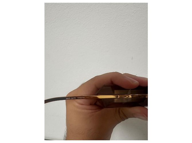 Gafas de sol escudo con placa Damier de Versace Rosa Dorado Marrón claro - vista 7