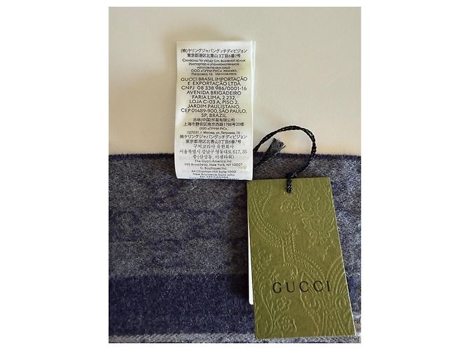 Sciarpa Gucci Marmont Blu Cachemire e Lana - vista 11