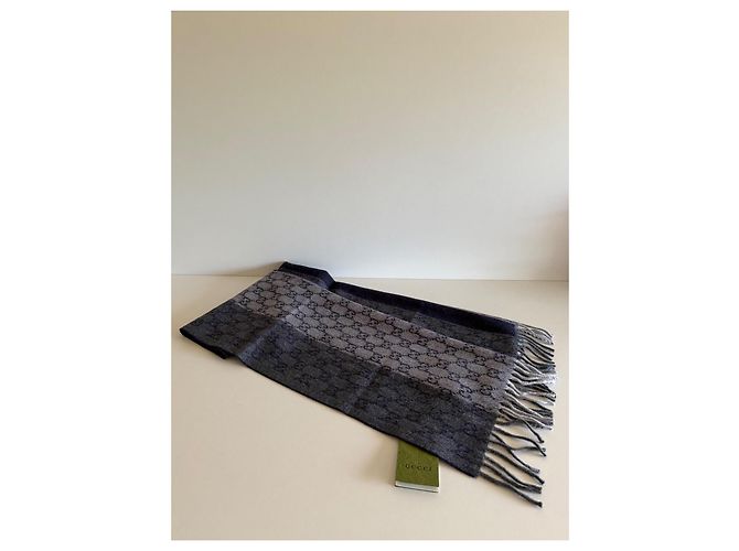 Sciarpa Gucci Marmont Blu Cachemire e Lana - vista 4