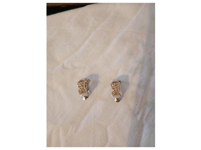Orecchini Dior Clip Metallo Argentato e Dorato con Strass Argento D'oro - vista 12