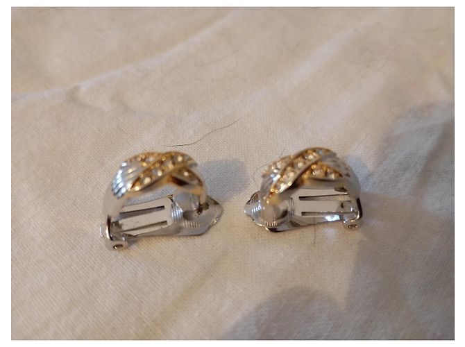 Orecchini Dior Clip Metallo Argentato e Dorato con Strass Argento D'oro - vista 9