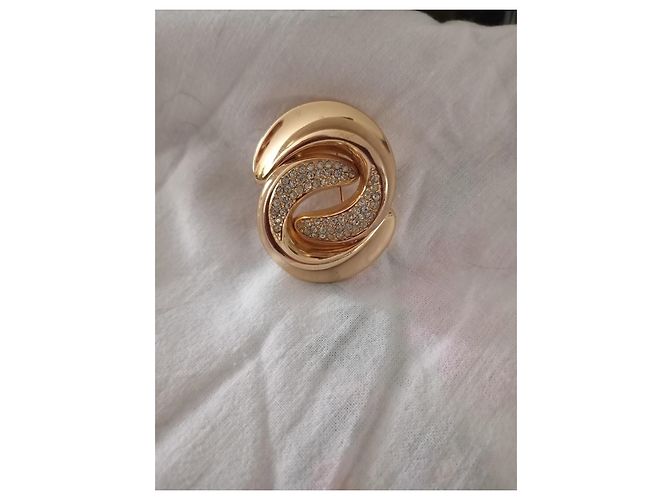 Spilla Dior metallo dorato strass D'oro - vista 10