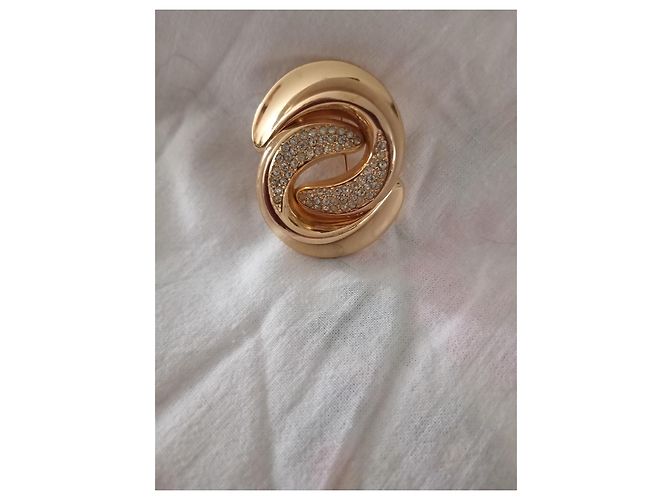 Spilla Dior metallo dorato strass D'oro - vista 11