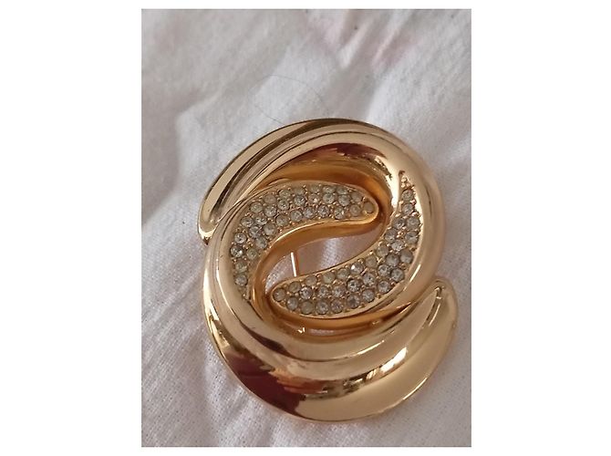 Spilla Dior metallo dorato strass D'oro - vista 2
