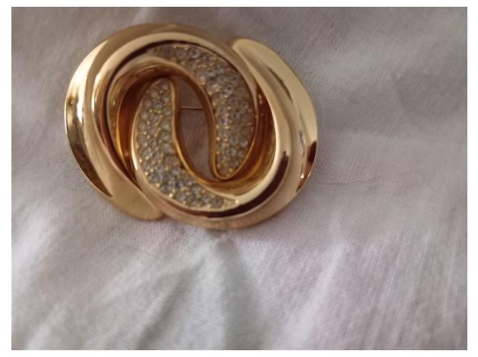 Spilla Dior metallo dorato strass D'oro - vista 9